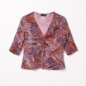 Libra XL Modern Tribal Print Polyester Spandex Blend Blouse